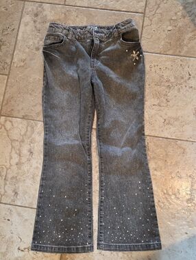 Cat & Jack Black Flare Jeans with Rhinestone Detail